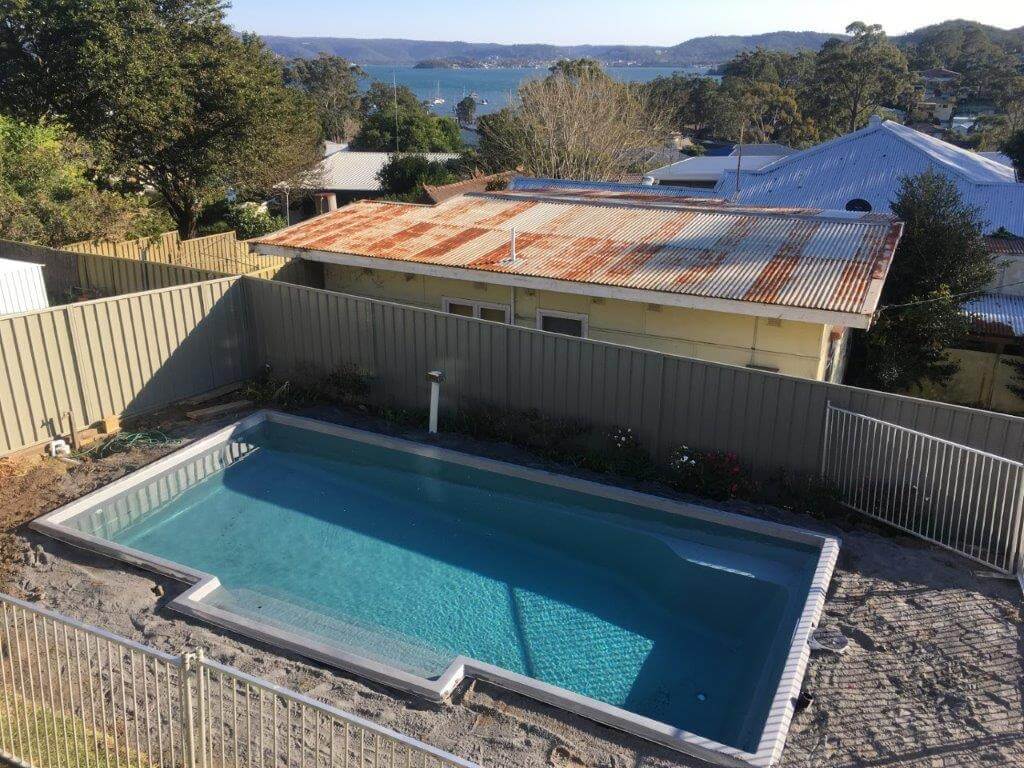 DIY Swimming Pools supplied this Cosmo style swimming pool in grey spice colour to a customer in Wamberal, a beach in Gosford NSW