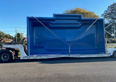 Cosmo 10 Dark Blue Swimming Pool delivered to a client's house in Mount Annan, New South Wales