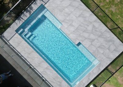 DIY swimming pool Slimline 6 - design- colour pacific blue - installed in Wollongong